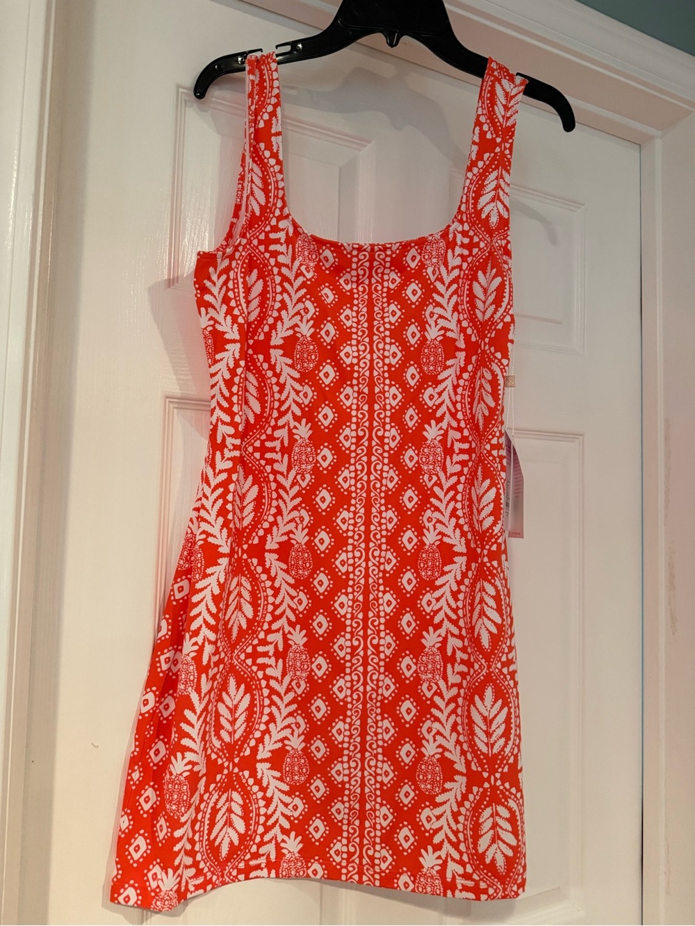 Lilly Pulitzer Coral-Orange and White Printed Tank Mini Dress